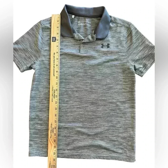 Under Armour UA Polo Shirt Youth Boys Size Large Gray Stretch - Picture 6 of 6